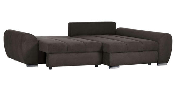 ECKSOFA Schlammfarben Flachgewebe  - Chromfarben/Hellbraun, KONVENTIONELL, Textil/Metall (175/270cm) - Carryhome