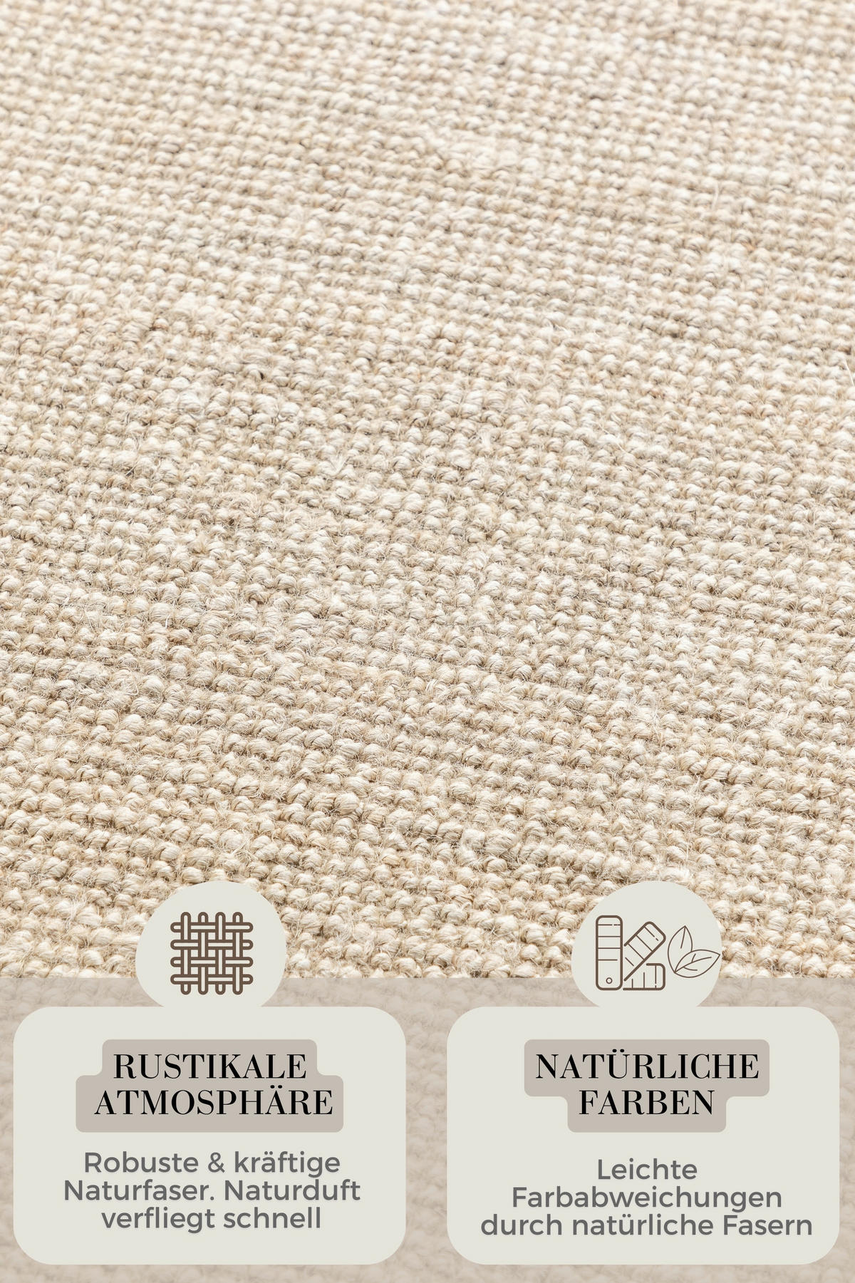JUTETEPPICH 60/90 cm Bouclé Champagner rechteckig  - Champagner, Basics, Textil (60/90cm) - Hanse Home