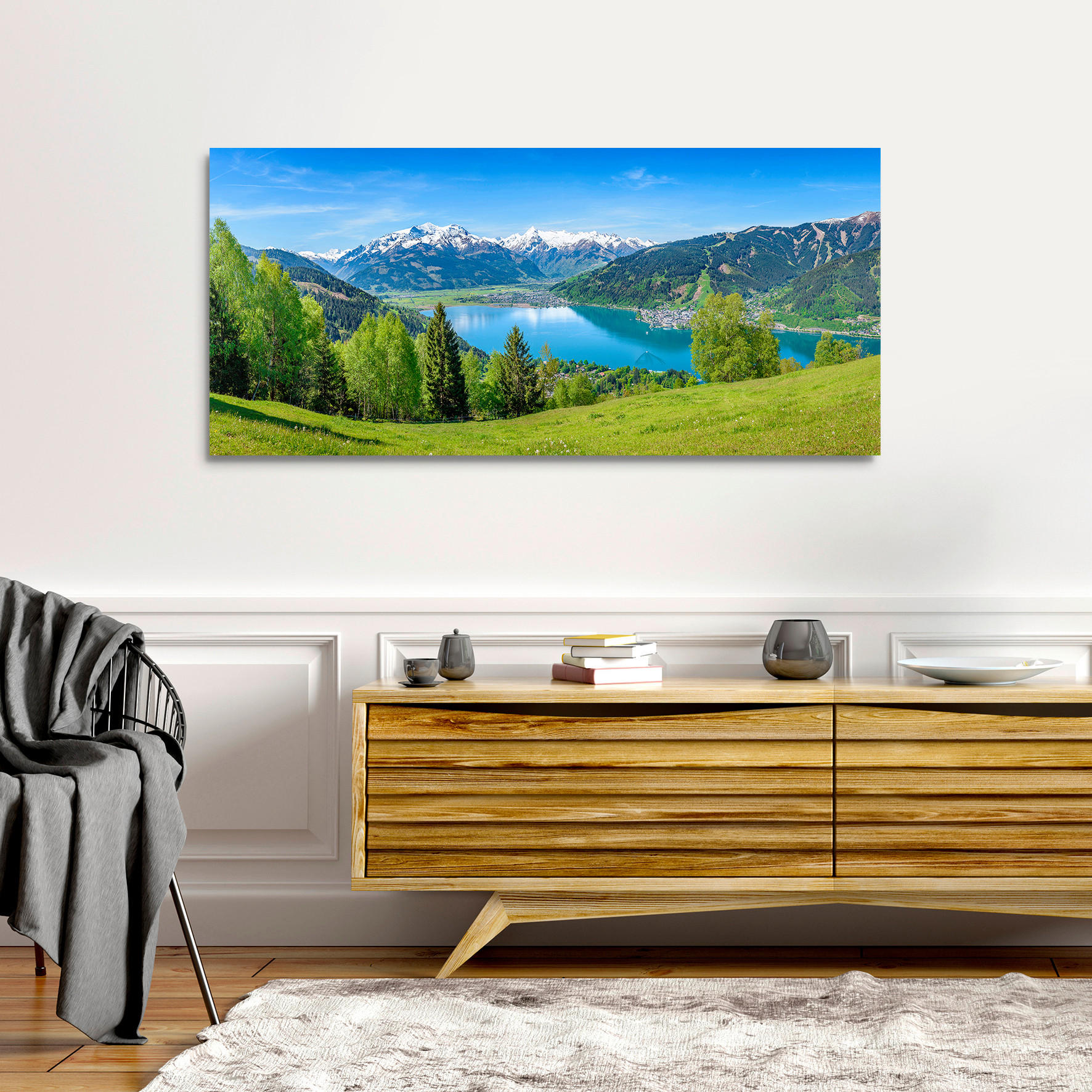 TISAK NA PLATNU     120/55 cm       - višebojno, Basics, drvni materijal/tekstil (120/55cm) - Monee