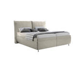 POLSTERBETT Matratze, gepolstertes Kopfteil, Lattenrost, Bettkasten Ecru 180/200 cm  - Ecru/Silberfarben, KONVENTIONELL, Holz/Textil (180/200cm) - Dieter Knoll