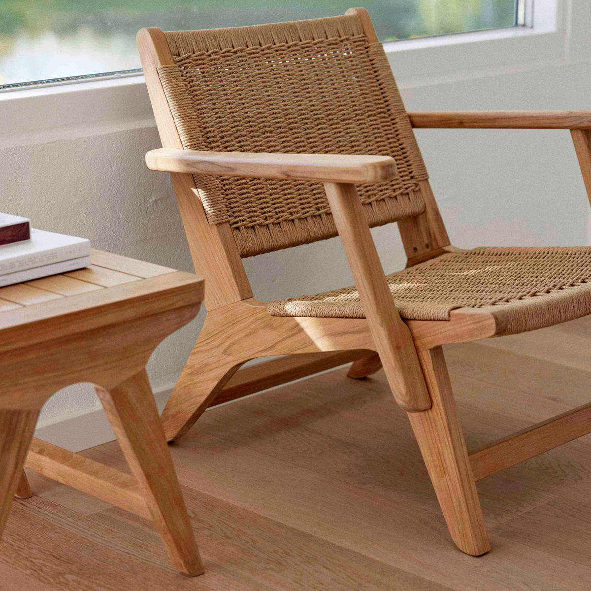 LOUNGESESSEL  - Hellbraun/Teakfarben, Natur, Holz/Papier (68/71/72cm) - Gardenson