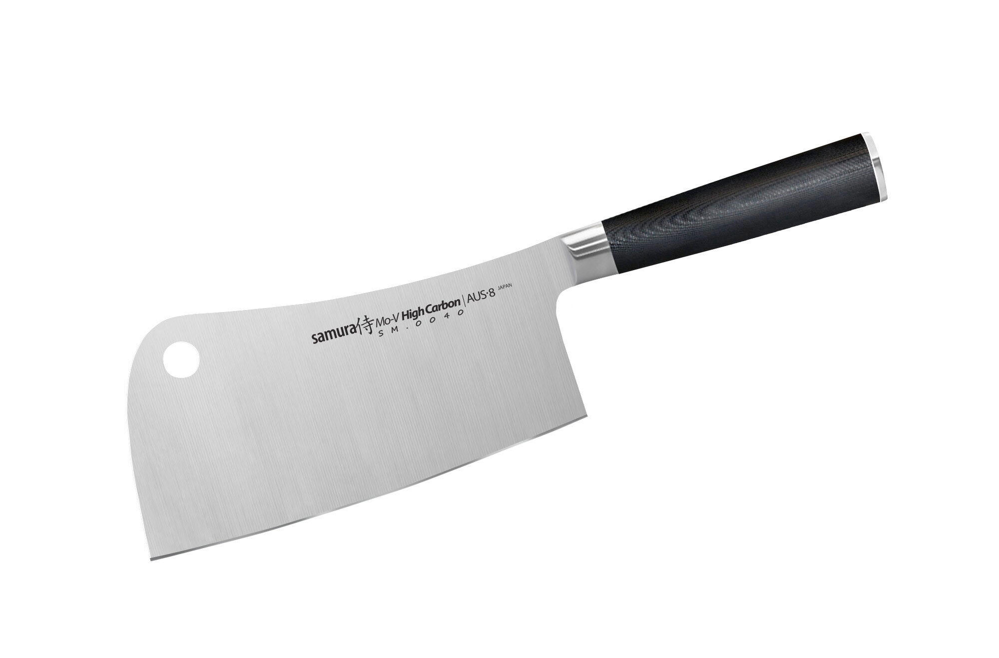 NOŽ VIŠENAMJENSKI  Samura MO-V Cleaver 18/9/2 cm           oplemenjeni čelik - boje oplemenjenog čelika/crna, Basics, staklo/metal (18/9/2cm) - Samura