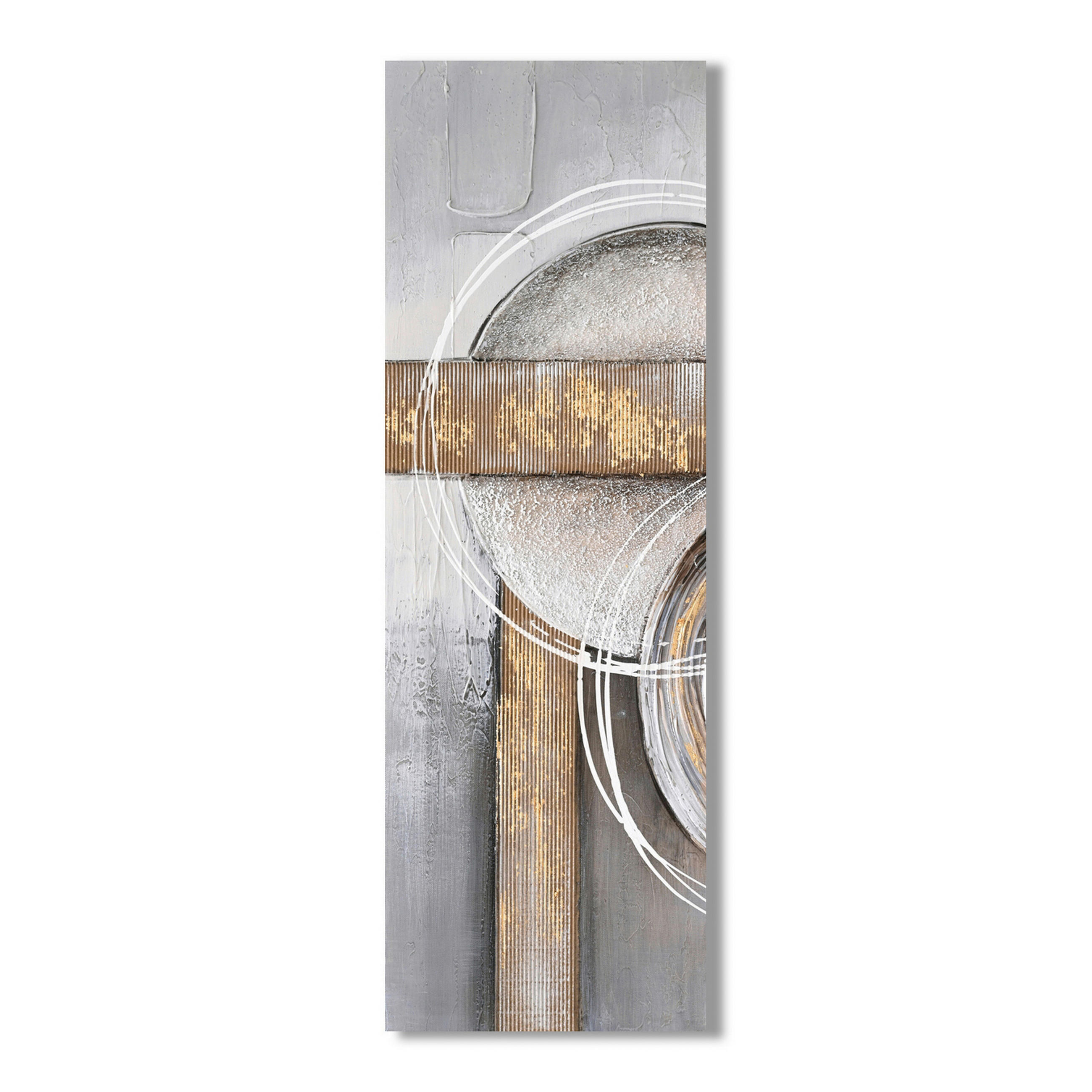 ÖLGEMÄLDE Abstraktes 30/90 cm  - Beige/Goldfarben, Design, Holz/Textil (30/90cm) - Monee