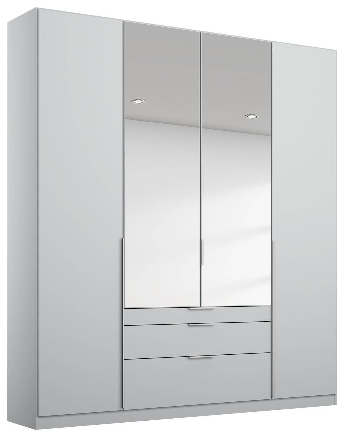 DREHTÜRENSCHRANK 181/229/54 cm 4-türig Silberfarben, Hellgrau  - Silberfarben/Hellgrau, MODERN, Holzwerkstoff (181/229/54cm) - Rauch Möbel