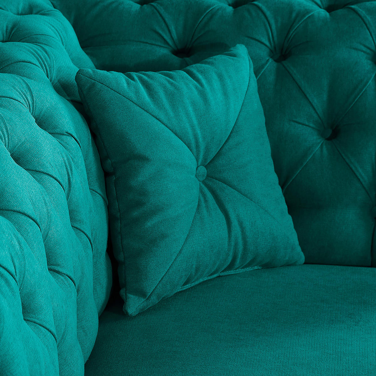 3-SITZER-SOFA Mikrofaser Türkis  - Türkis/Braun, Design, Holz/Textil (232/79/97cm) - Livetastic