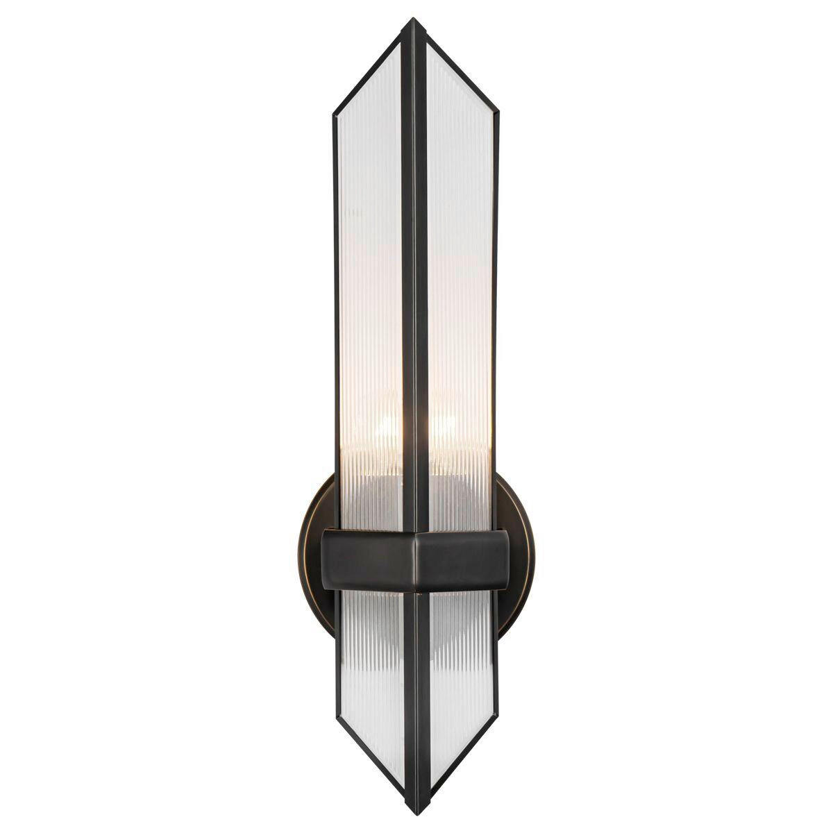 WANDLEUCHTE    - Bronzefarben, KONVENTIONELL, Glas/Metall (38,5/9,5/10,5cm) - Elstead Lighting