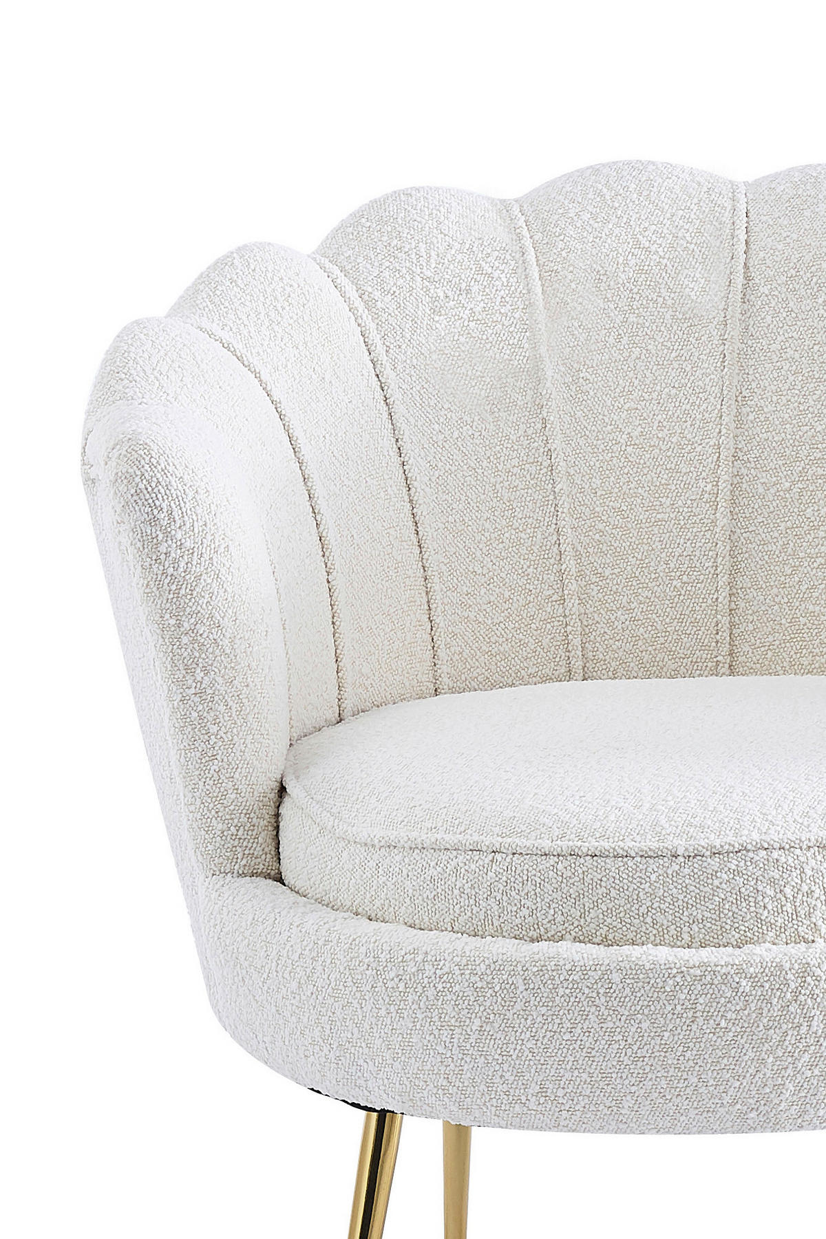 SESSEL in Bouclé Beige  - Beige/Goldfarben, MODERN, Textil/Metall (76/78/76cm) - Livetastic