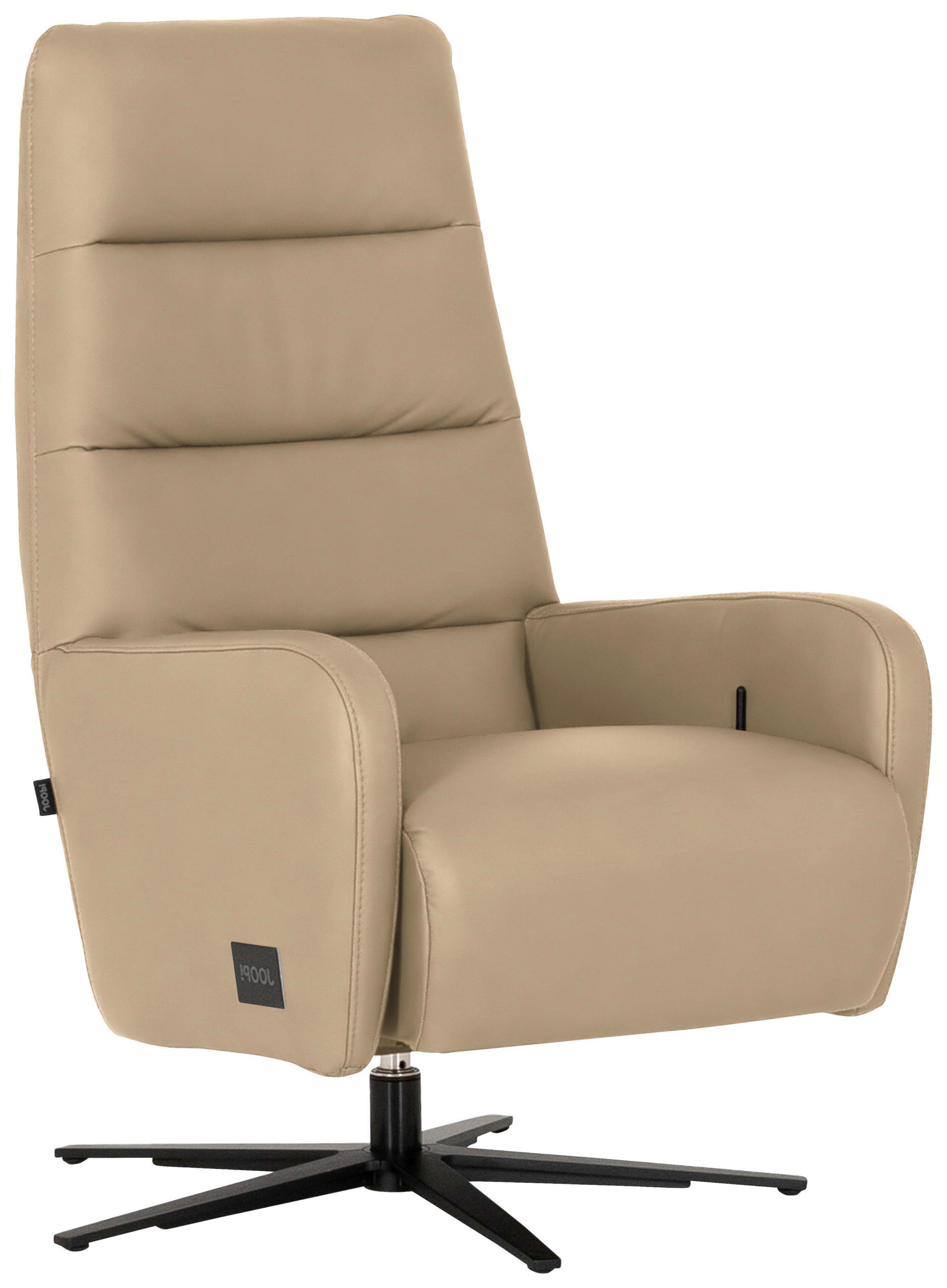 RELAXSESSEL in Leder Sandfarben  - Sandfarben/Schwarz, MODERN, Leder/Metall (66/110/83cm) - Joop!
