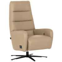 RELAXSESSEL Leder Sandfarben  - Sandfarben/Schwarz, Modern, Leder/Metall (66/110/83cm) - Joop!