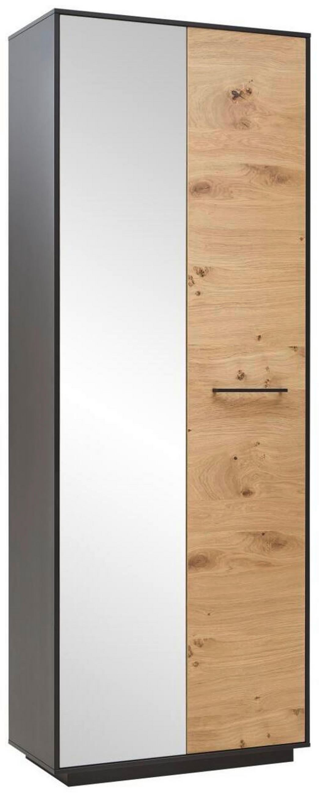 GARDEROBENSCHRANK 72/193/37 cm  - Eichefarben/Anthrazit, Design, Glas/Holz (72/193/37cm) - Dieter Knoll