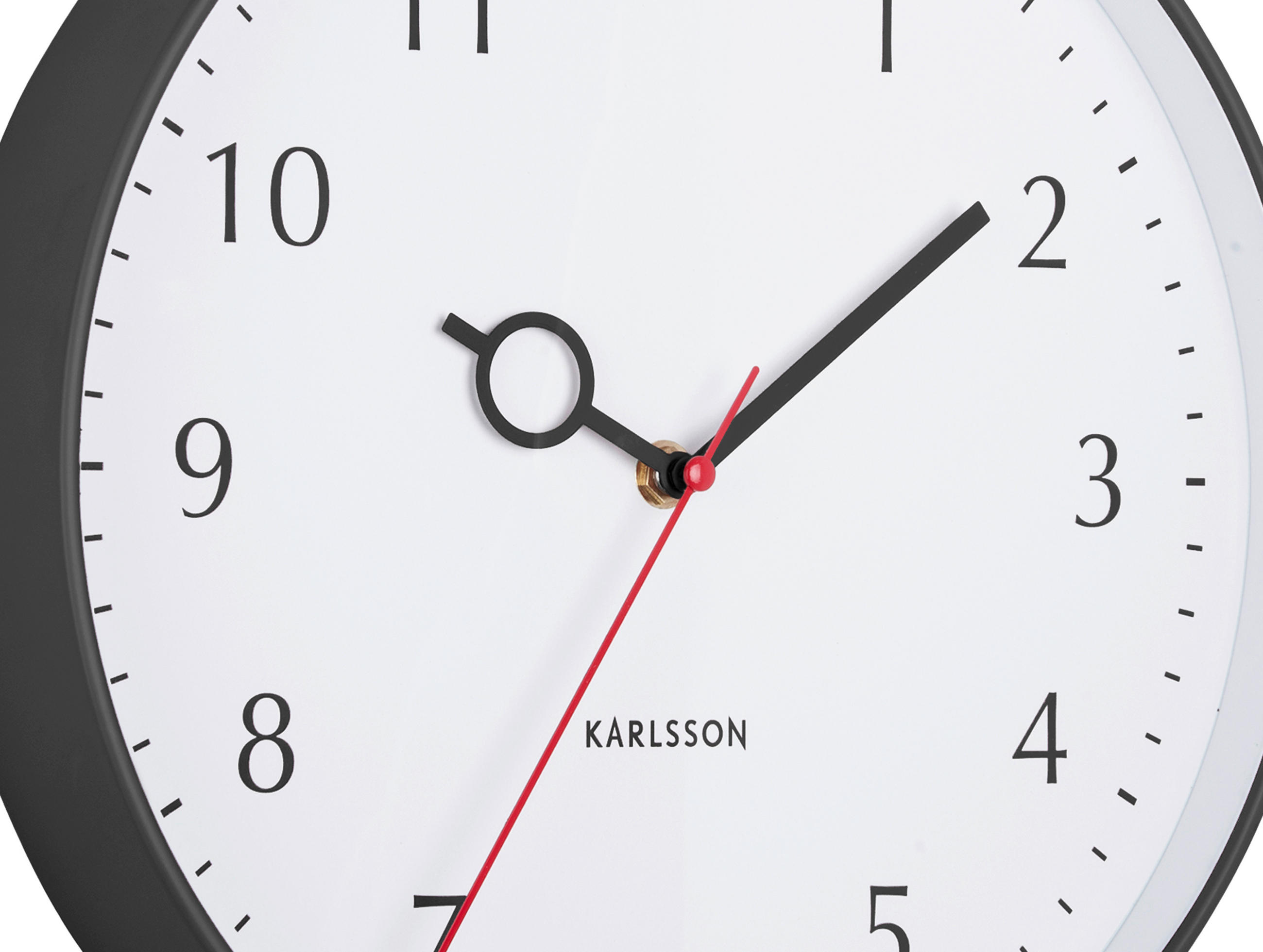 WANDUHR 30/30/4.2 cm   - Schwarz/Weiß, KONVENTIONELL, Kunststoff (30/30/4.2cm) - Karlsson