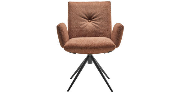 ARMLEHNSTUHL  in beflockt  - Anthrazit/Haselnussfarben, Design, Textil/Metall (70/89/68cm) - Dieter Knoll