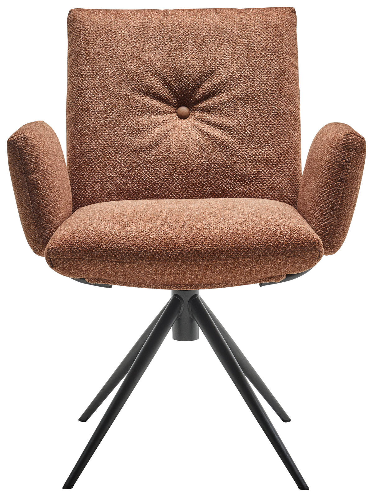 ARMLEHNSTUHL  in beflockt  - Anthrazit/Haselnussfarben, Design, Textil/Metall (70/89/68cm) - Dieter Knoll
