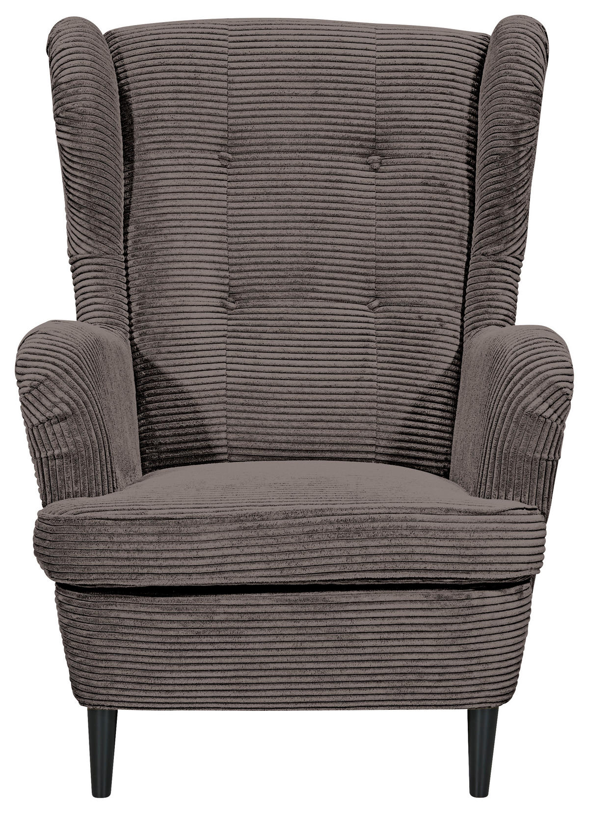 OHRENSESSEL Cord Mokka  - Schwarz/Mokka, Basics, Holz/Textil (78/102/98cm) - Carryhome