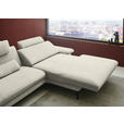 ECKSOFA  in Chenille, Flachgewebe Naturfarben Rücken echt  284/180 cm  - Schwarz/Naturfarben, Design, Textil/Metall (284/180cm) - Dieter Knoll