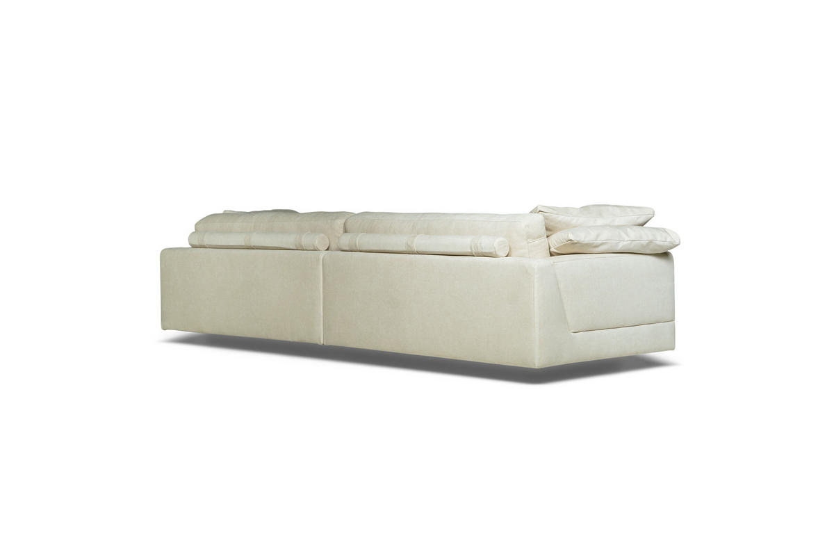 4-SITS SOFFA i vit  - vit, Klassisk, trä/textil (324/81/120cm) - Novel