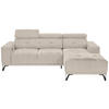 ECKSOFA Naturfarben Chenille  - Schwarz/Naturfarben, KONVENTIONELL, Textil/Metall (264/178cm) - Hom`in