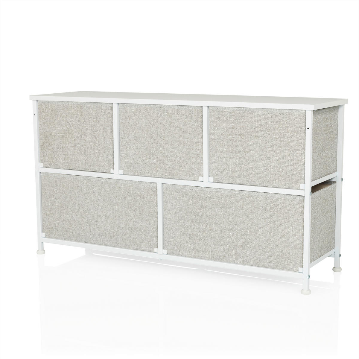 KOMMODE  in 100/55/30 cm  - Weiß/Grau, MODERN, Kunststoff/Textil (100/55/30cm) - MID.YOU