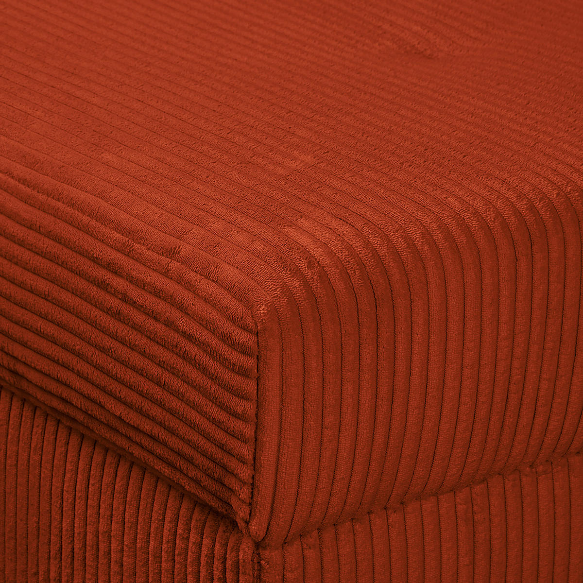 ECKSOFA inkl. Hocker Ariella in Cord Rostfarben  231/161 cm  - Rostfarben/Naturfarben, Design, Holz/Textil (231/161cm) - Livetastic