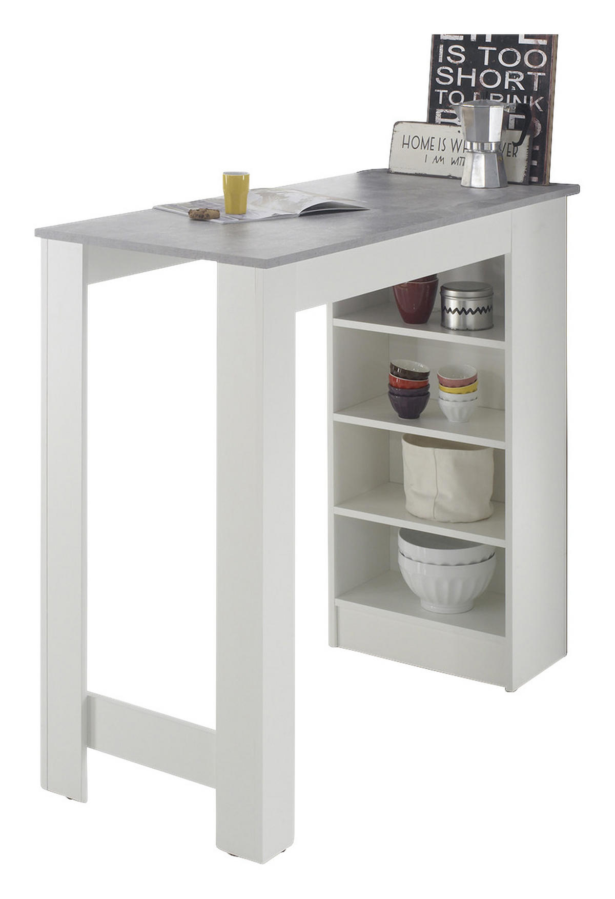 BARTISCH rechteckig Grau, Weiß  - Weiß/Grau, Design, Holzwerkstoff (115/50/103cm) - MID.YOU