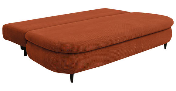 SCHLAFSOFA Webstoff, Plüsch Rostfarben  - Rostfarben/Schwarz, Design, Textil (213/89/105cm) - Novel