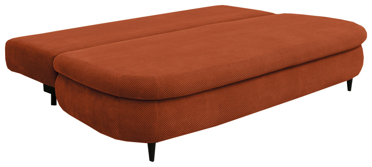 SCHLAFSOFA in Webstoff, Plüsch Rostfarben  - Rostfarben/Schwarz, Design, Textil (213/89/105cm) - Novel