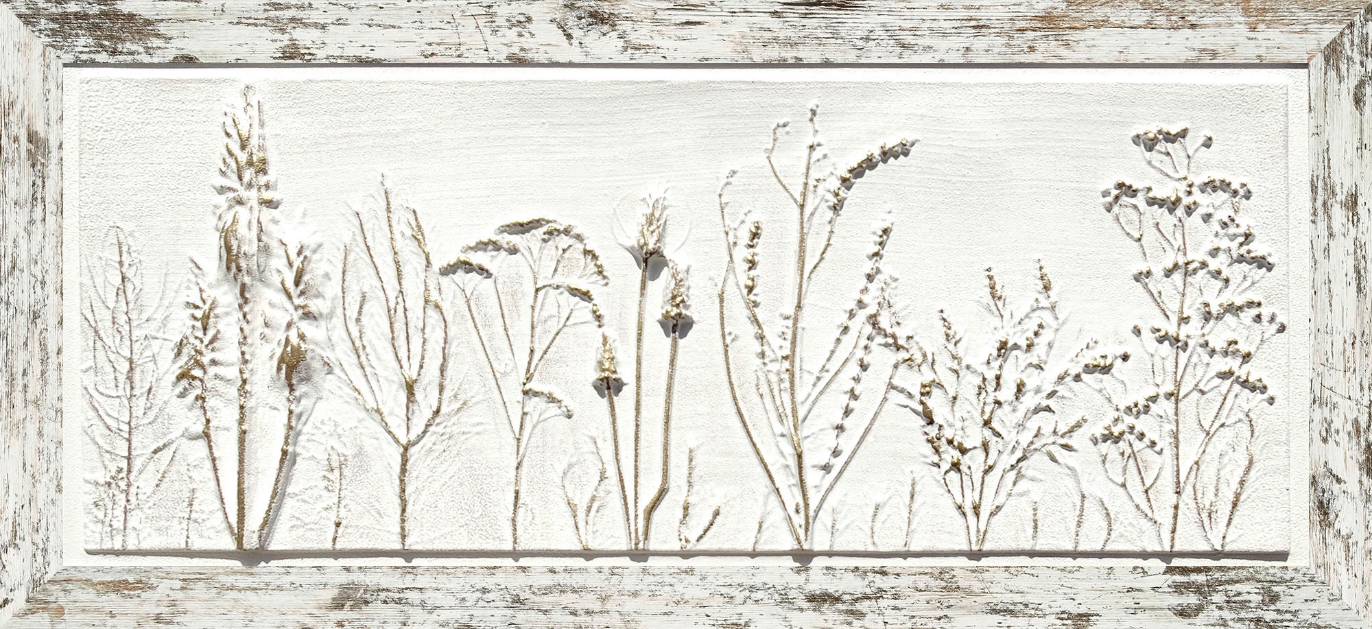 ÖLGEMÄLDE Pflanzen 120/55 cm  - Goldfarben/Naturfarben, Trend, Holzwerkstoff/Kunststoff (120/55cm) - Monee