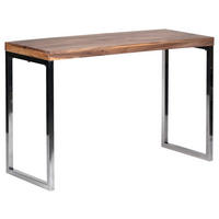 KONZOLNA MIZICA, barve akacije  - barve kroma/barve akacije, Moderno, kovina/les (120/45/76cm) - MID.YOU