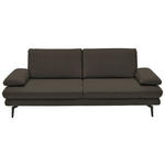 3-SITZER-SOFA  in Echtleder Graubraun   - Graubraun/Schwarz, Design, Leder/Metall (222/86/104cm) - Dieter Knoll