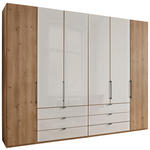 DREHTÜRENSCHRANK  in Champagner, Eiche Bianco  - Schieferfarben/Eiche Bianco, KONVENTIONELL, Glas/Holzwerkstoff (300/216/58cm) - Dieter Knoll