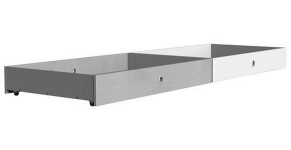 BETTKASTENSET 100/16/60 cm Grau, Weiß - Weiß/Grau, KONVENTIONELL, Holzwerkstoff (100/16/60cm) - Carryhome