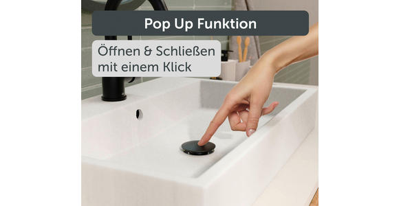 ABLAUFVENTIL  - Chromfarben/Schwarz, Basics, Metall (6,5cm) - Xora