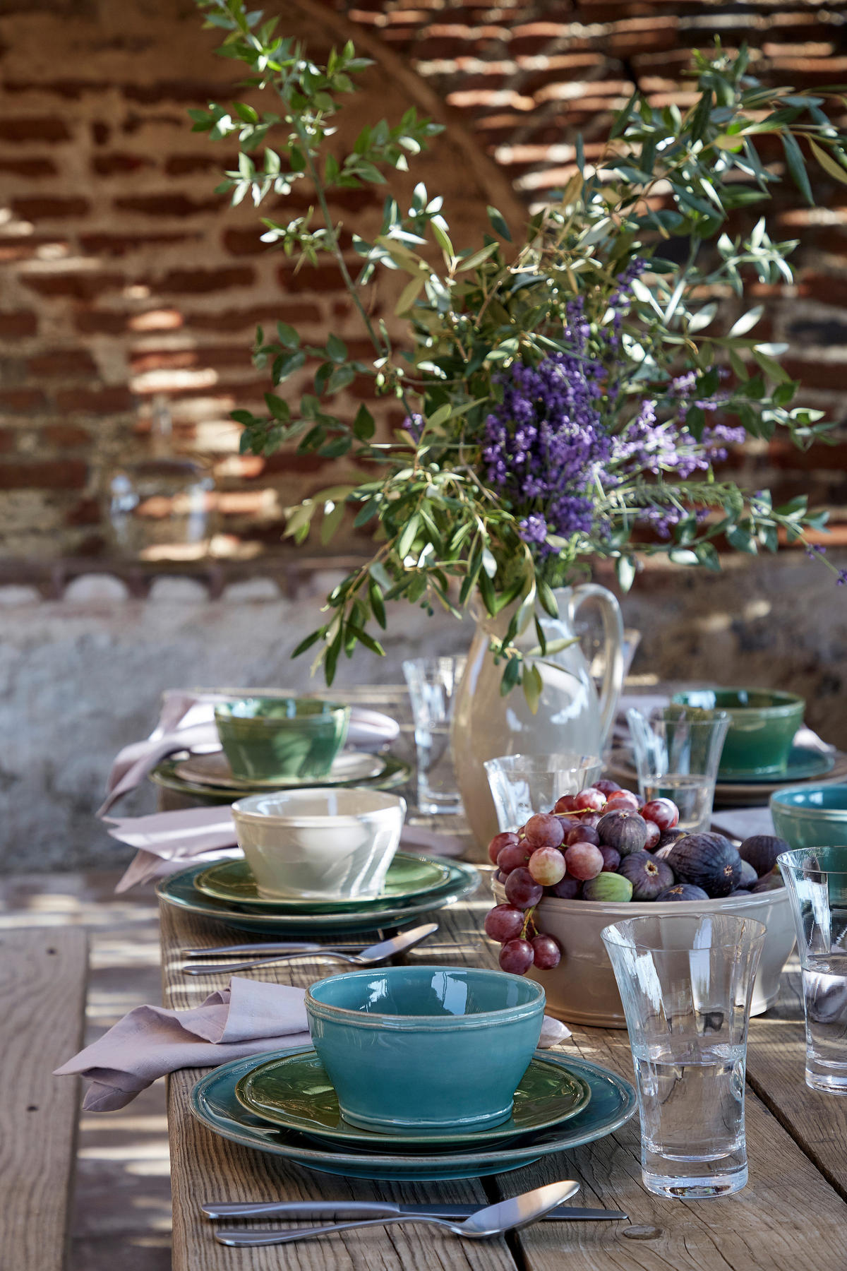 KOMBISERVICE Dunkelgrün FONTANA 5-teilig 1 Personen  - Dunkelgrün, Basics, Keramik - Costa Nova