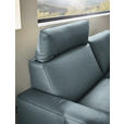 2,5-SITZER in Leder Blau  - Blau/Schwarz, Design, Leder/Metall (200/102/92cm) - Johann Jakob