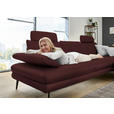 ECKSOFA in Echtleder Beere  310/180 cm  - Beere/Schwarz, Design, Leder/Metall (310/180cm) - Dieter Knoll