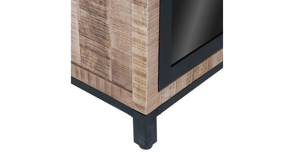 VITRINE  in massiv Mangoholz Naturfarben  - Schwarz/Naturfarben, LIFESTYLE, Glas/Holz (90/160/43cm) - Landscape