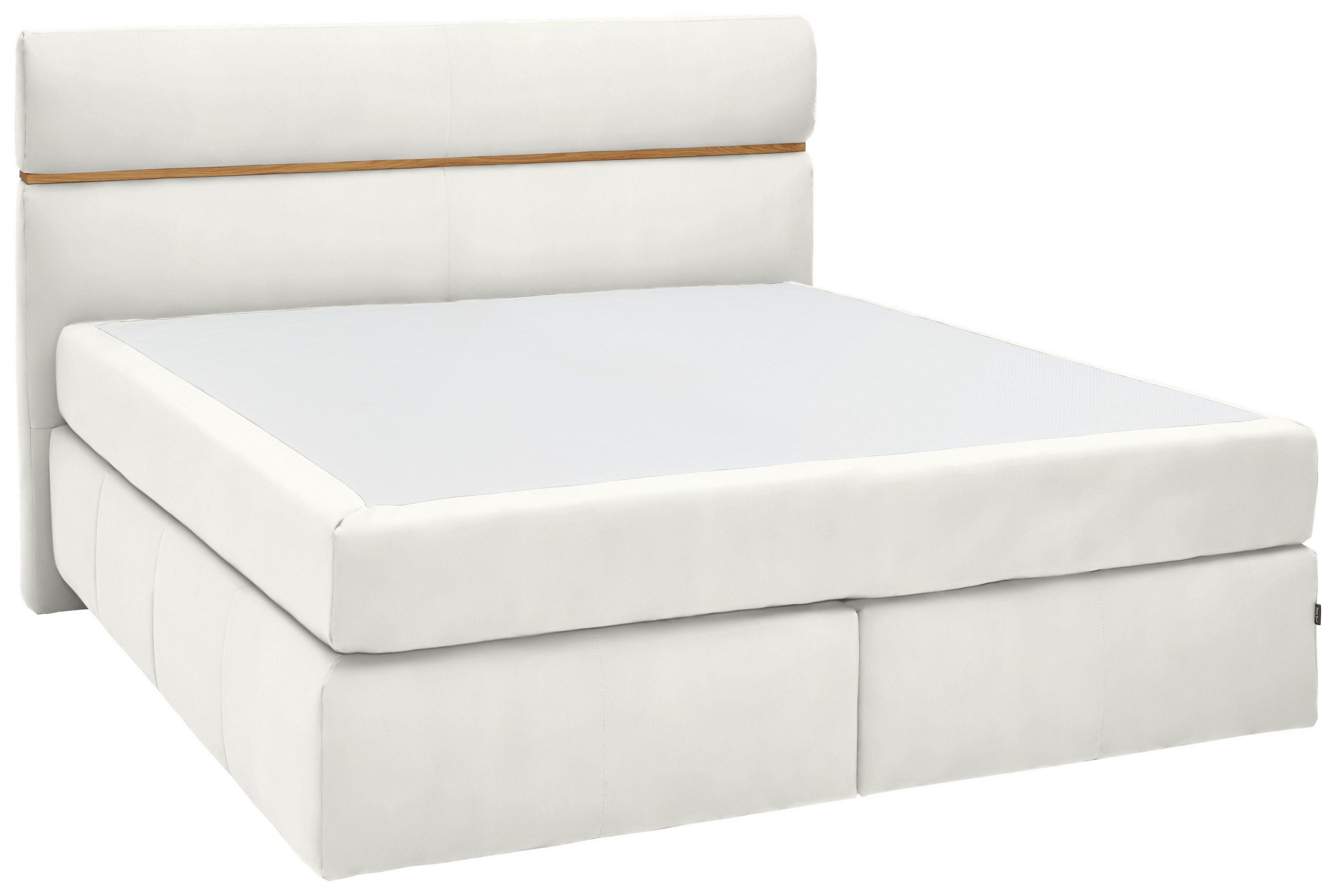 BOXSPRINGBETT 180/200 cm  in Weiss, Eichefarben  - Weiss/Eichefarben, Konventionell, Holz/Kunststoff (180/200cm) - Dieter Knoll