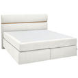 BOXSPRINGBETT 180/200 cm  in Weiß, Eichefarben  - Eichefarben/Schwarz, KONVENTIONELL, Holz/Kunststoff (180/200cm) - Dieter Knoll