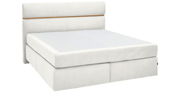 BOXSPRINGBETT 180/200 cm  in Weiß, Eichefarben  - Eichefarben/Schwarz, KONVENTIONELL, Holz/Kunststoff (180/200cm) - Dieter Knoll