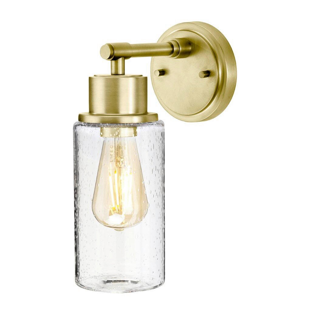BADEZIMMER-WANDLEUCHTE 30/18,9/12 cm   - Messingfarben, Design, Glas/Metall (30/18,9/12cm) - Elstead Lighting