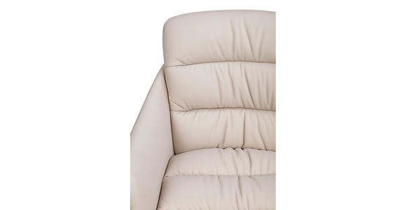ARMLEHNSTUHL  Sitzfläche 360° drehbar, inklusive Armlehnen, automatische Rückholfunktion  Echtleder  - Beige, Design, Leder/Metall (62/85,5/65cm) - Dieter Knoll