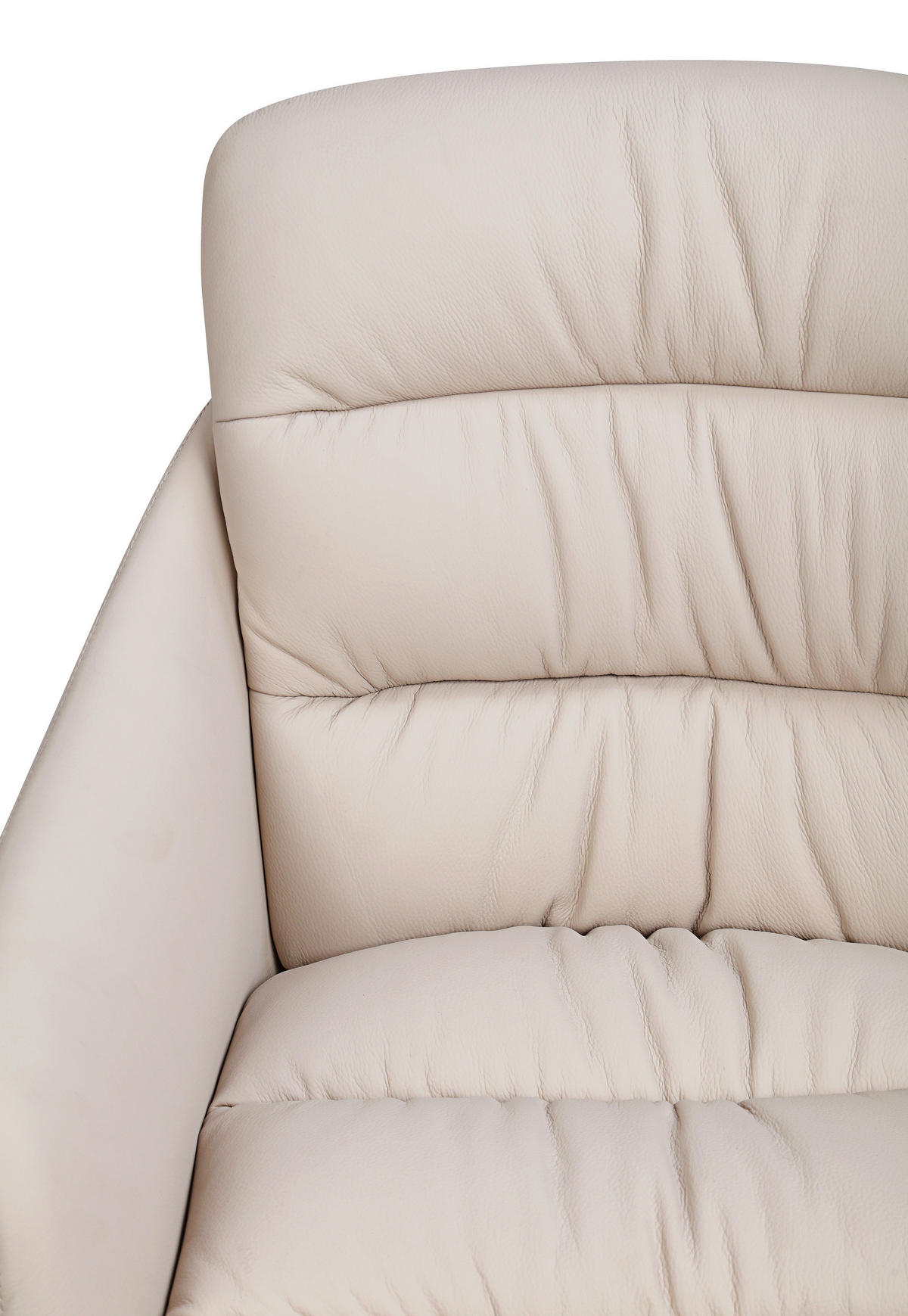 ARMLEHNSTUHL  Sitzfläche 360° drehbar, inklusive Armlehnen, automatische Rückholfunktion  Echtleder  - Beige, Design, Leder/Metall (62/85,5/65cm) - Dieter Knoll