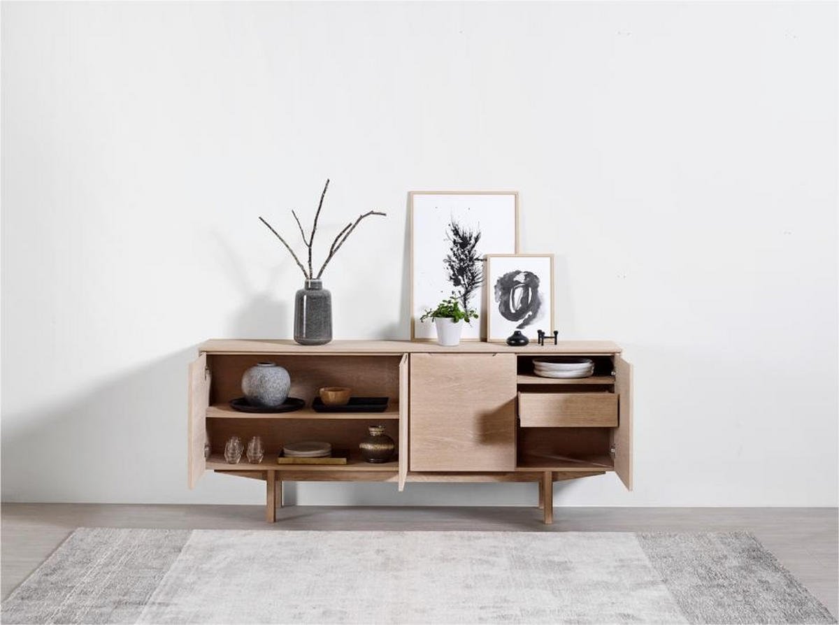 SIDEBOARD  194/80/41 cm 2 låda(or)  - ek Bianco, Design, trä (194/80/41cm) - Skovby