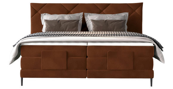 BOXSPRINGBETT 180/200 cm  in Braun  - Schwarz/Braun, KONVENTIONELL, Textil/Metall (180/200cm) - Esposa