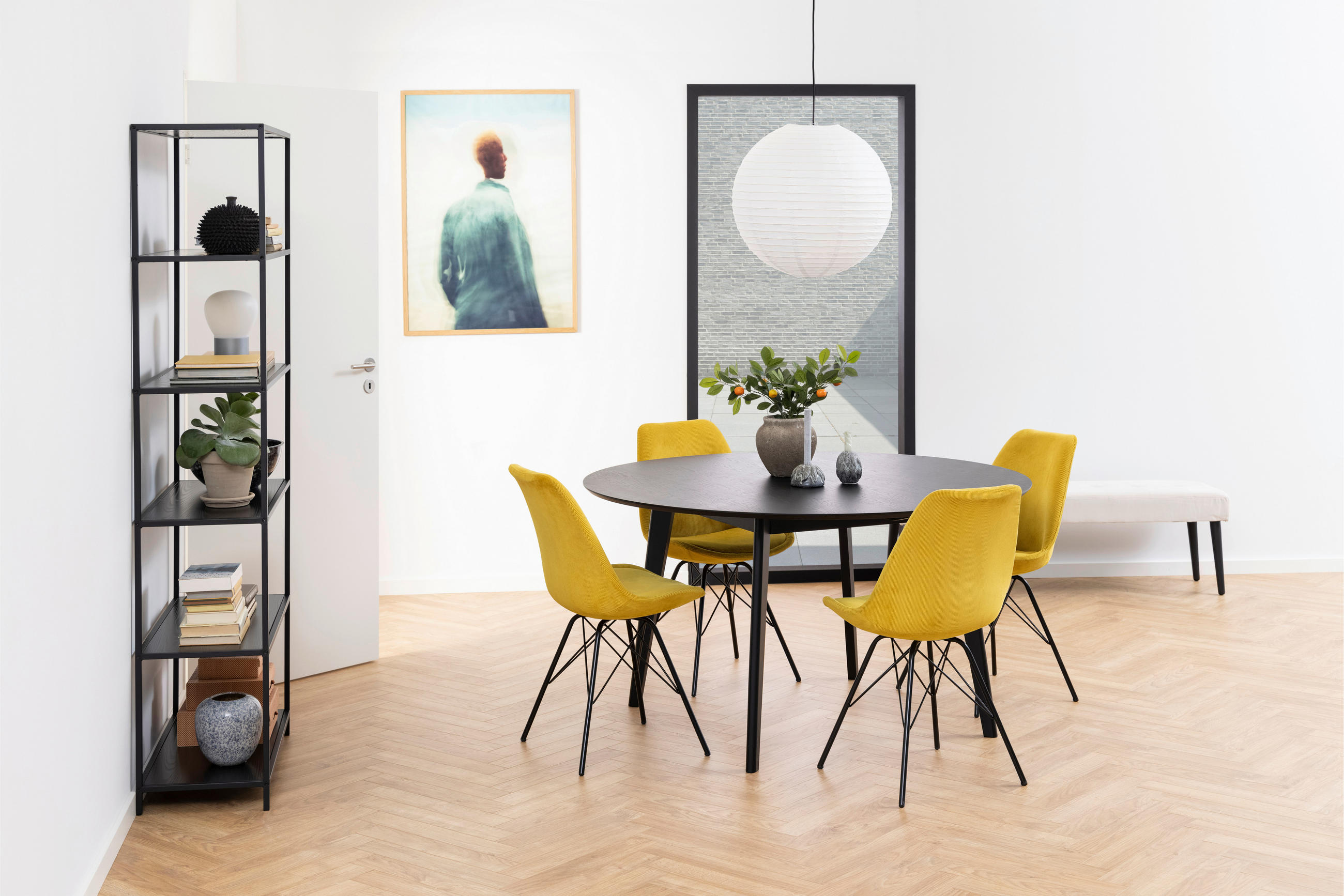 SZÉK Fém, Textil Sárga, Fekete - Sárga/Fekete, Konventionell, Fém/Textil (48,5/85,5/54cm) - Carryhome