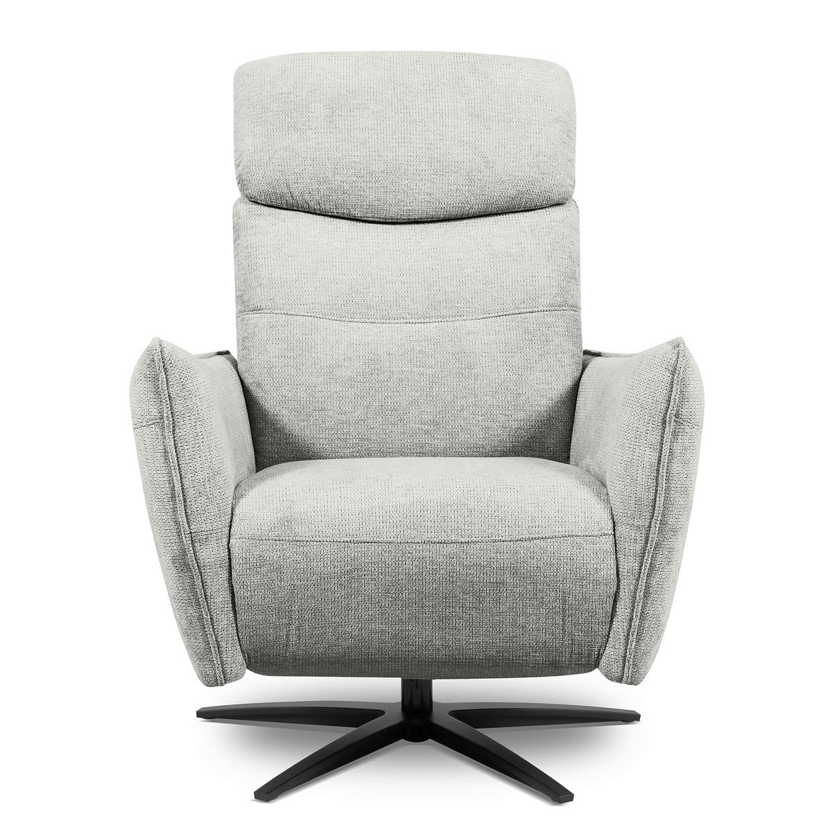RELAXSESSEL in Textil Grau  - Schwarz/Grau, Design, Textil/Metall (77/107/88cm) - Livetastic