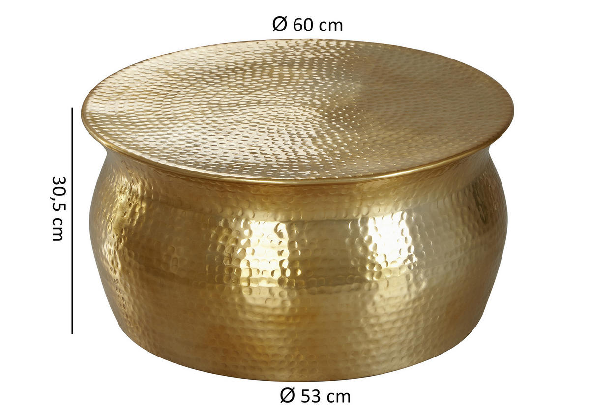 DOHÁNYZÓASZTAL fém 60/60/30,5 cm   - arany, Lifestyle, fém (60/60/30,5cm) - MID.YOU