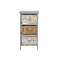 KOMMODE  in  - Creme/Hellgrau, Design, Holz/Textil (25/30/58cm) - MID.YOU