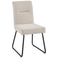 STUHL  in Eisen Leinenoptik Metall, Textil  - Beige/Schwarz, MODERN, Textil/Metall (47/87/63cm) - Stylife