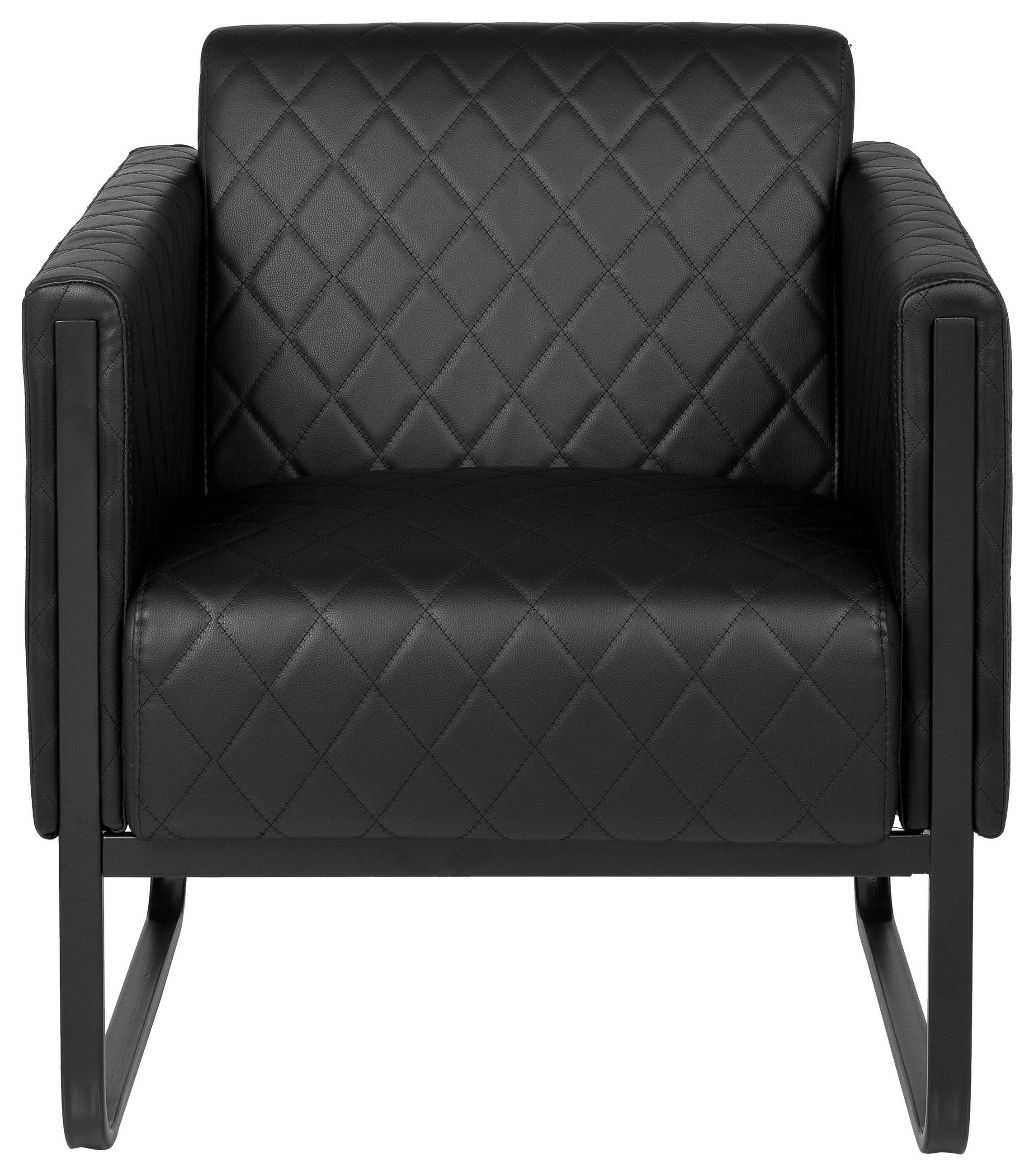 SESSEL Lederlook Schwarz    - Schwarz, MODERN, Textil/Metall (67/78/71cm) - MID.YOU